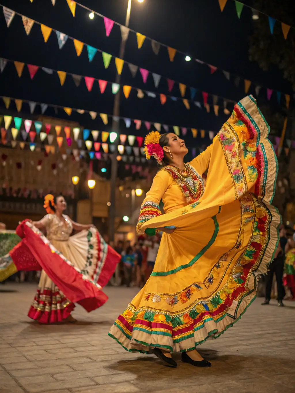 A dynamic image of performers during a cultural festival organized by COMPAHNS DE CADERONNE, showcasing diverse artistic talents and celebrating cultural heritage.